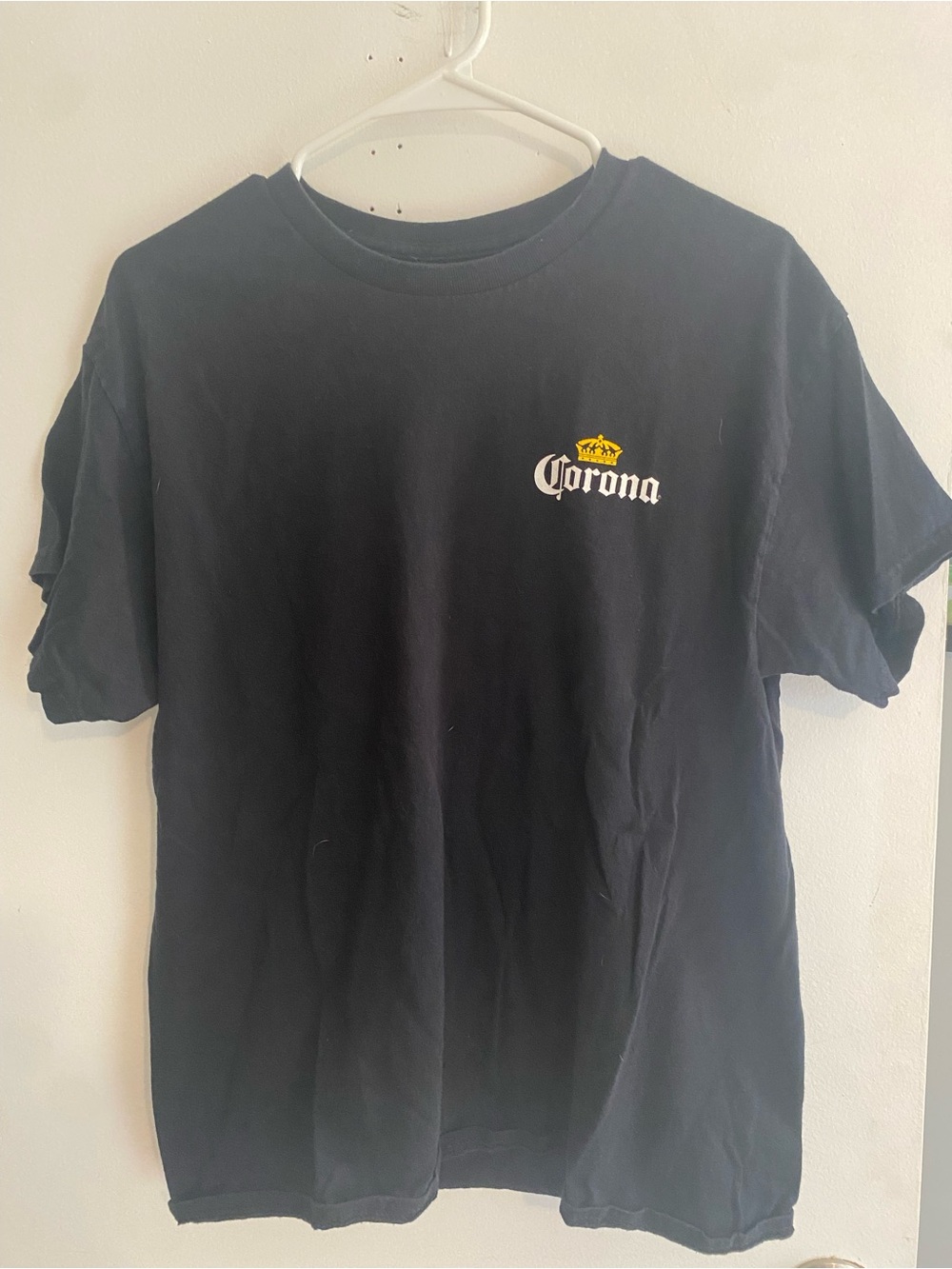 Corona Black Tee with Yellow Crown Logo